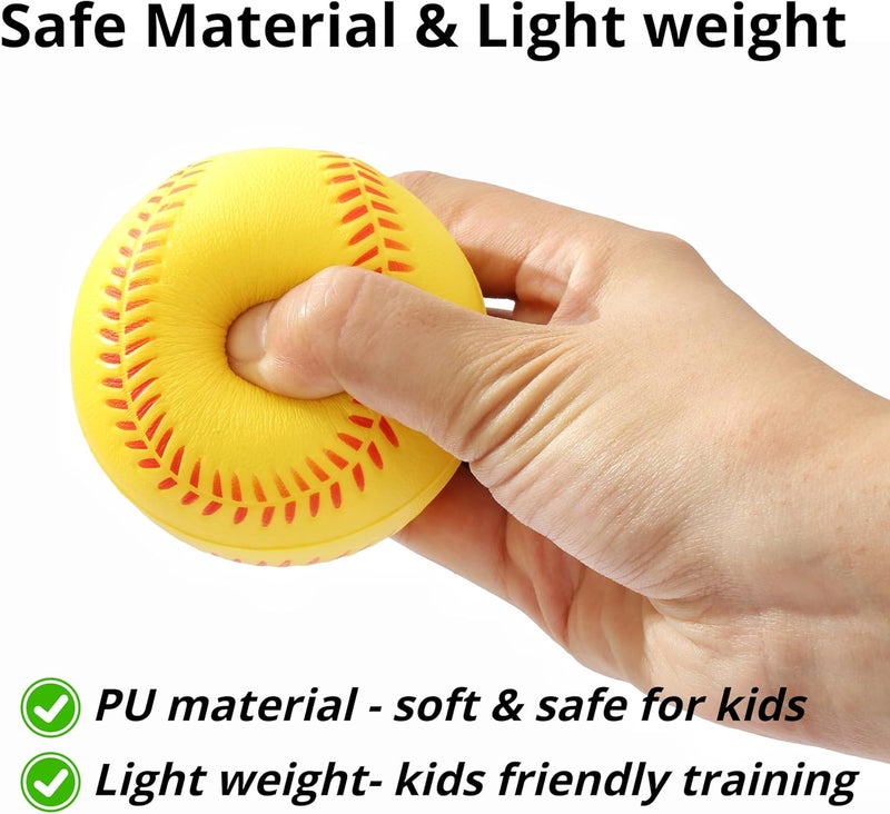 INTOWIND 12 Pack Foam Baseballs Softballs Foam Training Ball for Kids Beginners, 9 inch Practice Baseballs Tballs, Safe Throwing, Catching and Batting Practice - Image 4